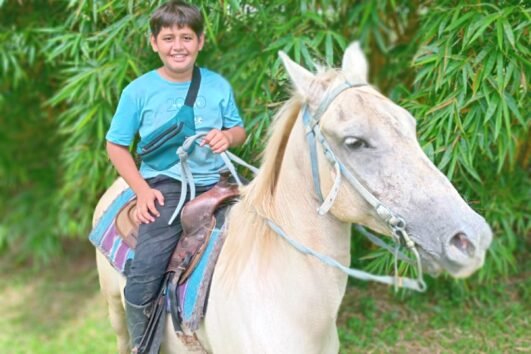 horseback riding and cave tubing