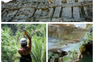 xunantunich ruins cave tubing zip line.