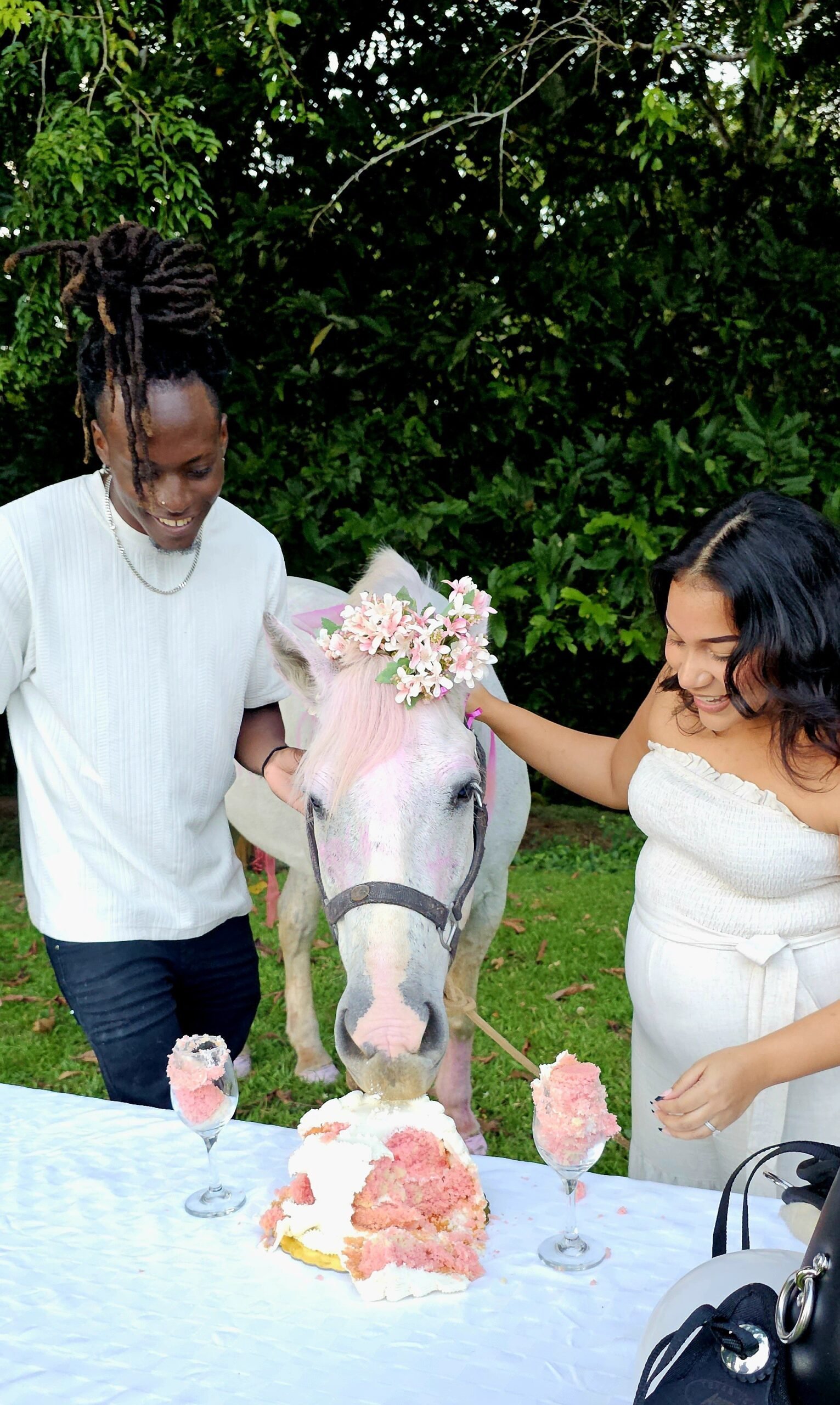 gender reveal at green acres jungle horseback